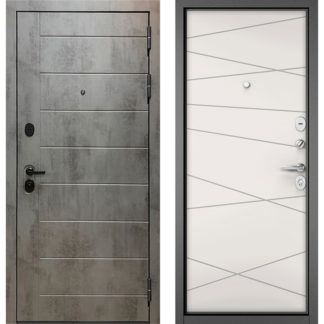 Металлическая дверь Бульдорс Масс-90 Бетон темный 9S-136/Белый софт 9S-130