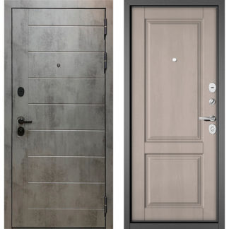 Входная дверь Бульдорс Масс-90 Бетон темный 9S-136/Дуб шале белый 9SD-1