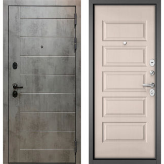 Металлическая дверь Бульдорс Масс-90 Бетон темный 9S-136/Дуб светлый матовый 9S-108