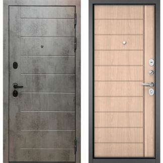 Стальная входная дверь Бульдорс Масс-90 Бетон темный 9S-136/Ясень ривьера крем 9S-136