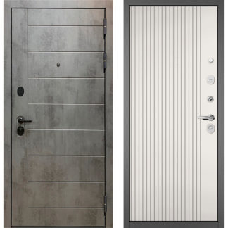 Входная дверь Бульдорс Масс-90 Бетон темный 9S-136/Эмаль белоснежная 9S-161