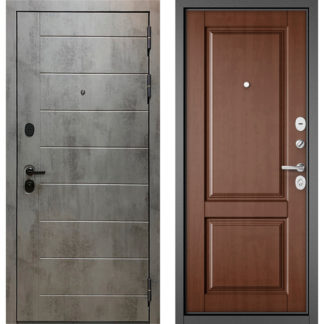 Входная железная дверь Бульдорс Масс-90 Бетон темный 9S-136/Карамель 9SD-1