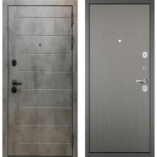 Стальная входная дверь Бульдорс Масс-90 Бетон темный 9S-136/Орех пепельный 9S-100