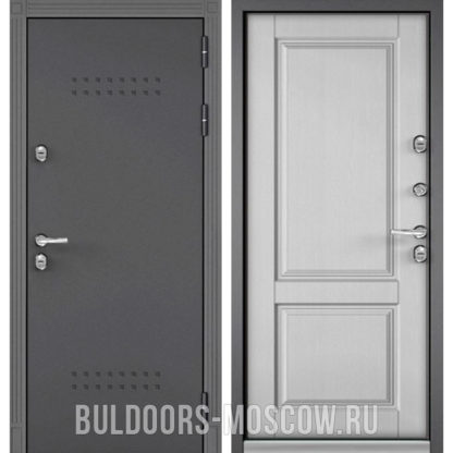 Стальная дверь Бульдорс ТЕРМО-100 Букле графит R-5/Дуб шале белый 10 TD-1