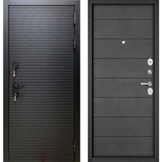 Металлическая входная дверь Бульдорс Масс-90 Черный матовый 9S-181/Бетон темный 9S-135