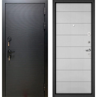 Входная дверь Бульдорс Масс-90 Черный матовый 9S-181/Дуб белый скандинавский 9S-135