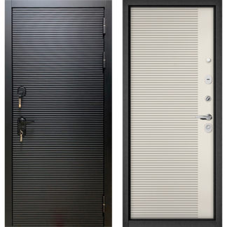 Железная дверь Бульдорс Масс-90 Черный матовый 9S-181/Эмаль молоко 9S-160