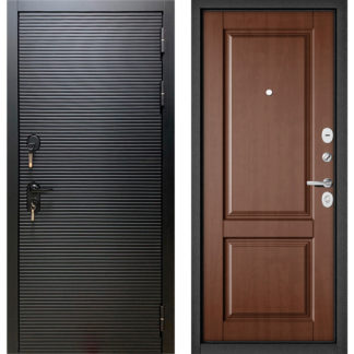 Железная дверь Бульдорс Масс-90 Черный матовый 9S-181/Карамель 9SD-1