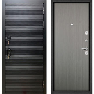 Железная дверь Бульдорс Масс-90 Черный матовый 9S-181/Орех пепельный 9S-100