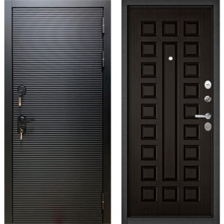 Стальная дверь Бульдорс Масс-90 Черный матовый 9S-181/Венге 9S-110