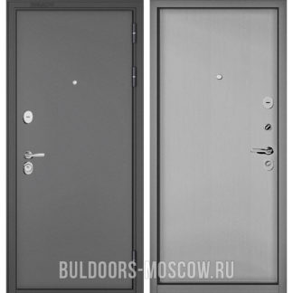 Входная дверь Бульдорс Mass-90 Букле антрацит/Эмаль светло-серая 9S-100