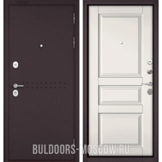 Входная дверь Бульдорс Mass-90 Букле шоколад R-4/Белый софт 9SD-2