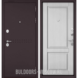 Купить входную дверь Бульдорс Mass-90 Букле шоколад R-4/Дуб белый матовый 9SD-1 в Москве