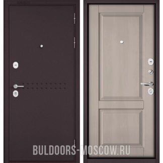 Железная дверь Бульдорс Масс-90 Букле шоколад R-4/Дуб шале белый 9SD-1