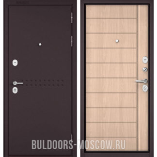 Входная дверь Бульдорс Mass-90 Букле шоколад R-4/Ясень ривьера крем 9S-136