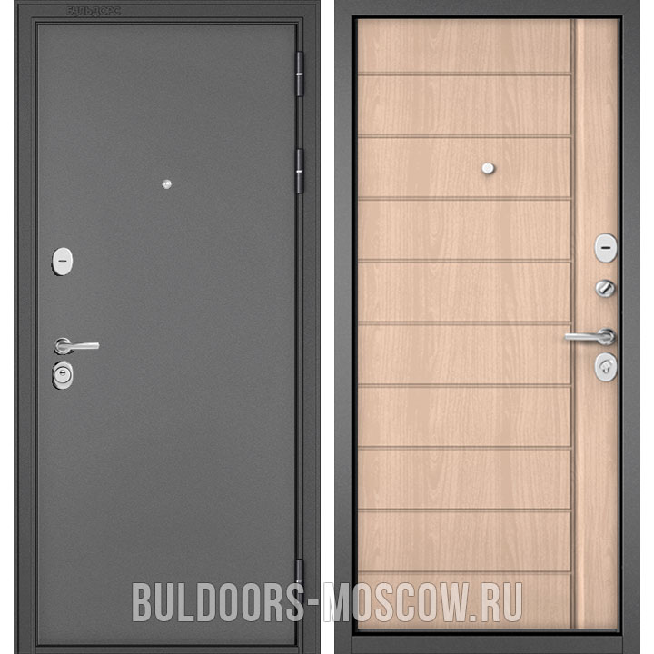 Металлическая входная дверь Бульдорс STANDART-90 Букле графит/Ясень ривьера крем 9S-136 Металлическая входная дверь Бульдорс STANDART-90 Букле графит/Ясень ривьера крем 9S-136