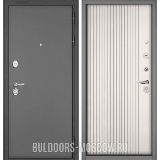 Металлическая дверь Бульдорс СТАНДАРТ-90 Букле графит/Эмаль белоснежная 9S-161