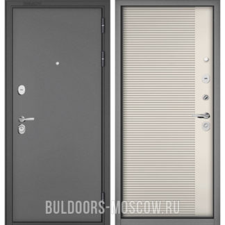 Входная дверь Бульдорс СТАНДАРТ-90 Букле графит/Эмаль молоко 9S-160