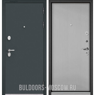 Железная дверь Бульдорс Стандарт-90 Черный шелк/Эмаль светло-серая 9S-100