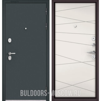 Металлическая входная дверь Бульдорс СТАНДАРТ-90 Черный шелк/Белый софт 9S-130