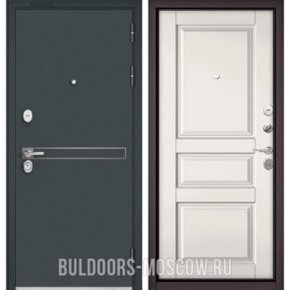 Стальная дверь Бульдорс STANDART-90 Черный шелк D-4/Белый софт 9SD-2