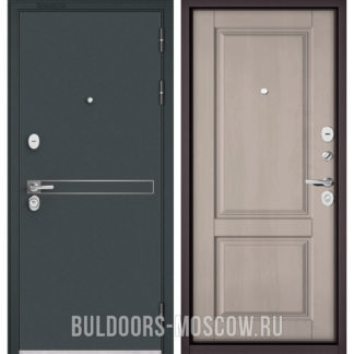 Железная входная дверь Бульдорс Стандарт-90 Черный шелк D-4/Дуб шале белый 9SD-1