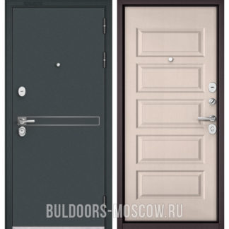 Железная входная дверь Бульдорс STANDART-90 Черный шелк D-4/Дуб светлый матовый 9S-108