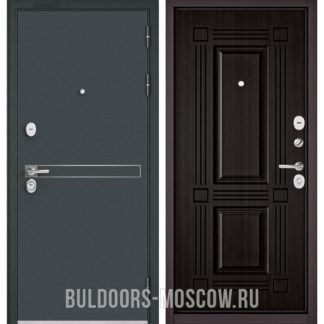 Металлическая дверь Бульдорс STANDART-90 Черный шелк D-4/Ларче темный 9S-104