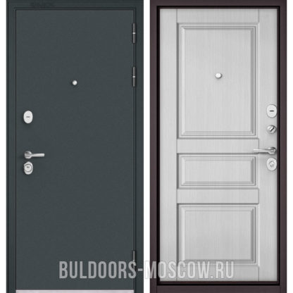 Входная дверь в квартиру Бульдорс STANDART-90 Черный шелк/Дуб белый матовый 9SD-2