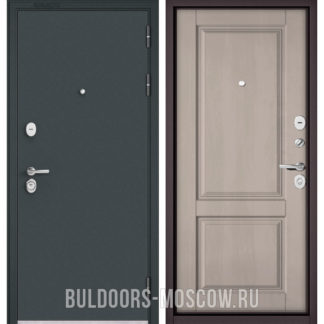 Стальная дверь Бульдорс Стандарт-90 Черный шелк/Дуб шале белый 9SD-1