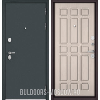Входная железная дверь Бульдорс STANDART-90 Черный шелк/Ларче бьянко 9S-111