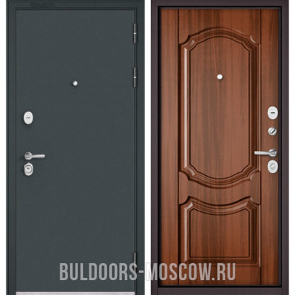 Заказать в Москве металлическую входную дверь Бульдорс STANDART-90 Черный шелк/Орех лесной 9SD-4