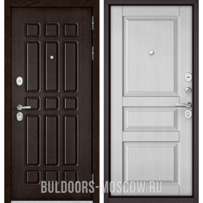 Купить стальную входную дверь Бульдорс STANDART-90 Дуб Шоколад 9S-111/Дуб белый матовый 9SD-2