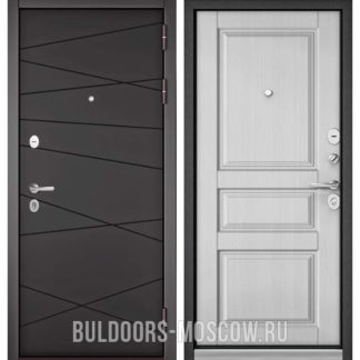 Входная дверь Бульдорс Траст Стандарт-90 Графит софт 9S-130/Дуб белый матовый 9SD-2