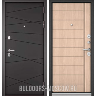 Стальная дверь Бульдорс Trust Standart-90 Графит софт 9S-130/Ясень ривьера крем 9S-136