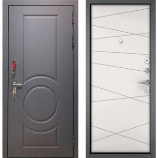 Стальная дверь Бульдорс Trust Стандарт-90 Графит софт 9S-6/Белый софт 9S-130