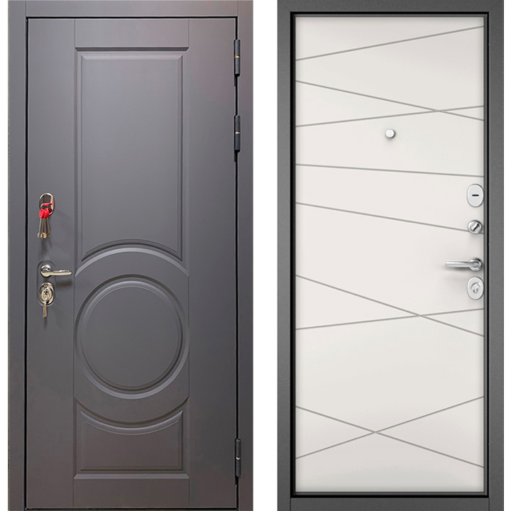 Стальная дверь Бульдорс Trust Стандарт-90 Графит софт 9S-6/Белый софт 9S-130 Стальная дверь Бульдорс Trust Стандарт-90 Графит софт 9S-6/Белый софт 9S-130