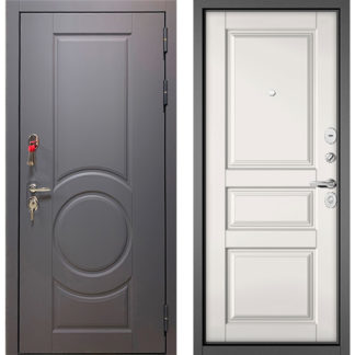 Входная железная дверь Бульдорс Trust Стандарт-90 Графит софт 9S-6/Белый софт 9SD-2