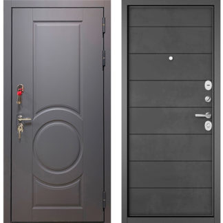 Стальная дверь Бульдорс Trust Standart-90 Графит софт 9S-6/Бетон темный 9S-135