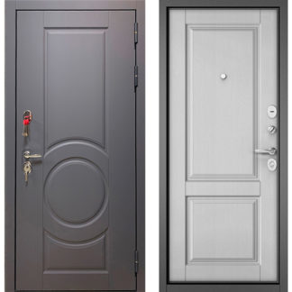 Металлическая дверь Бульдорс Trust Стандарт-90 Графит софт 9S-6/Дуб белый матовый 9SD-1