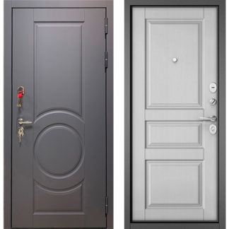Стальная дверь Бульдорс Trust Стандарт-90 Графит софт 9S-6/Дуб белый матовый 9SD-2