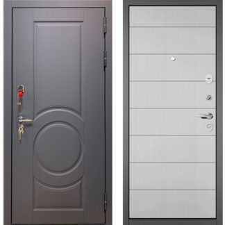 Входная дверь Бульдорс Trust Стандарт-90 Графит софт 9S-6/Дуб белый скандинавский 9S-135