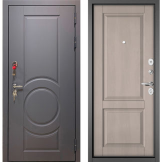 Железная дверь Бульдорс Trust Стандарт-90 Графит софт 9S-6/Дуб шале белый 9SD-1