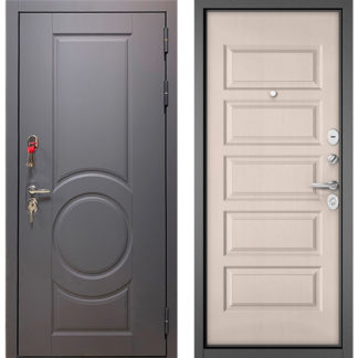 Стальная входная дверь Бульдорс Trust Стандарт-90 Графит софт 9S-6/Дуб светлый матовый 9S-108