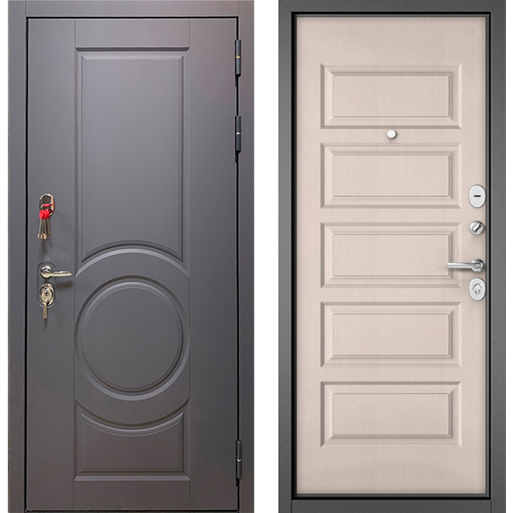 Стальная входная дверь Бульдорс Trust Стандарт-90 Графит софт 9S-6/Дуб светлый матовый 9S-108 Стальная входная дверь Бульдорс Trust Стандарт-90 Графит софт 9S-6/Дуб светлый матовый 9S-108