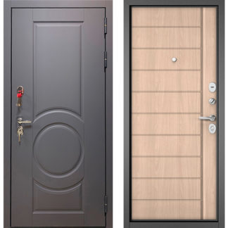 Входная дверь Бульдорс Trust Standart-90 Графит софт 9S-6/Ясень ривьера крем 9S-136