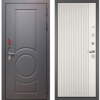 Стальная дверь Бульдорс Trust Стандарт-90 Графит софт 9S-6/Эмаль белоснежная 9S-161