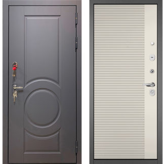Металлическая дверь Бульдорс Trust Стандарт-90 Графит софт 9S-6/Эмаль молоко 9S-160