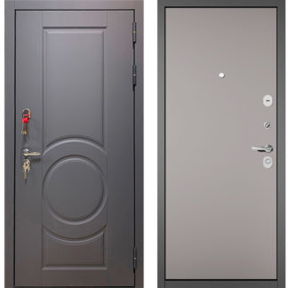 Стальная входная дверь Бульдорс Trust Standart-90 Графит софт 9S-6/Эмаль светло-серая 9S-100