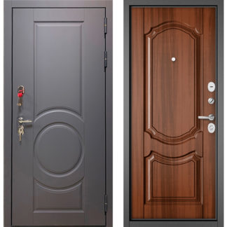 Входная металлическая дверь Бульдорс Trust Стандарт-90 Графит софт 9S-6/Орех лесной 9SD-4